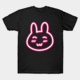 Glowing Cute Bunny Pink Neon T-Shirt